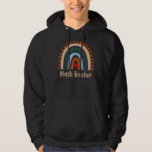 Wiskunde leraar boho regenboog terug naar schoolre hoodie