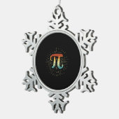 Wiskunde leraar Cute Pi Tin Sneeuwvlok Ornament (Rechts)