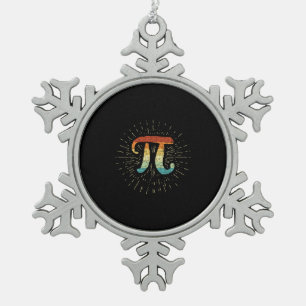 Wiskunde leraar Cute Pi Tin Sneeuwvlok Ornament