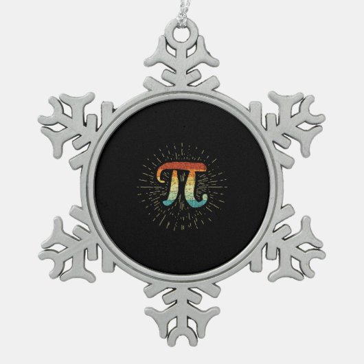 Wiskunde leraar Cute Pi Tin Sneeuwvlok Ornament (Voorkant)