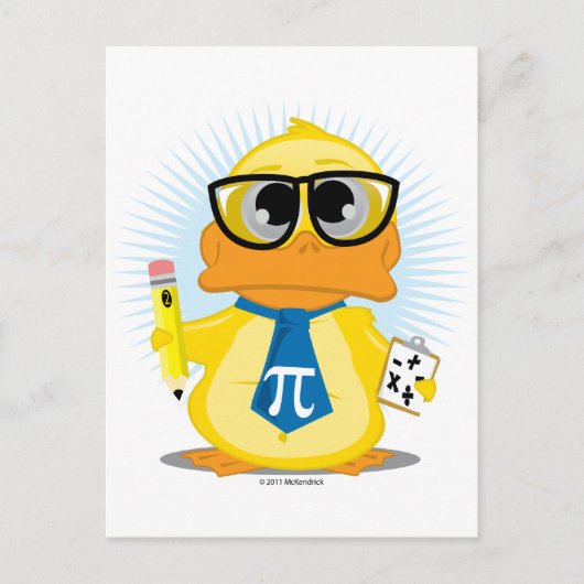 Wiskunde leraar Duck Briefkaart (Voorkant)