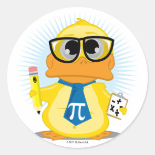 Wiskunde leraar Duck Ronde Sticker