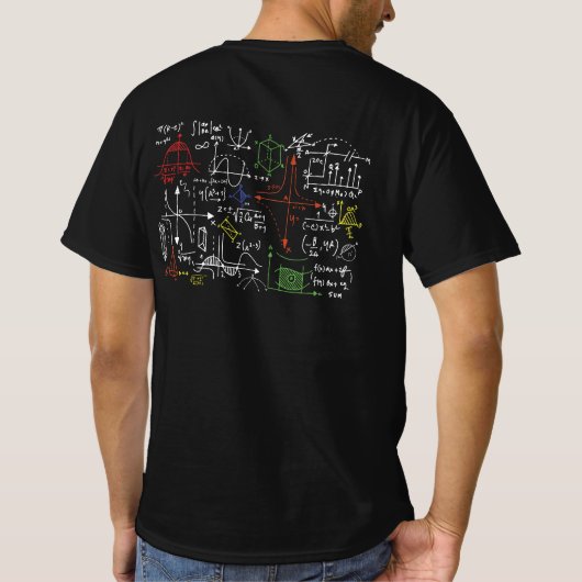 Wiskunde Leraar Formulas Cheat Sheet Cool Geek Ner T-shirt (Achterkant)