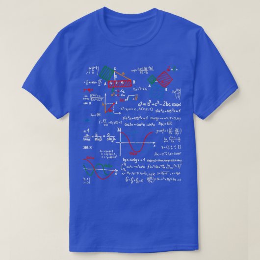 Wiskunde leraar formuleert een kauwblad coole geek t-shirt (Design voorkant)