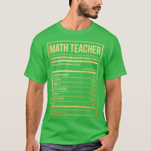 Wiskunde Leraar Funny Mathematics Nutrics Label in T-shirt