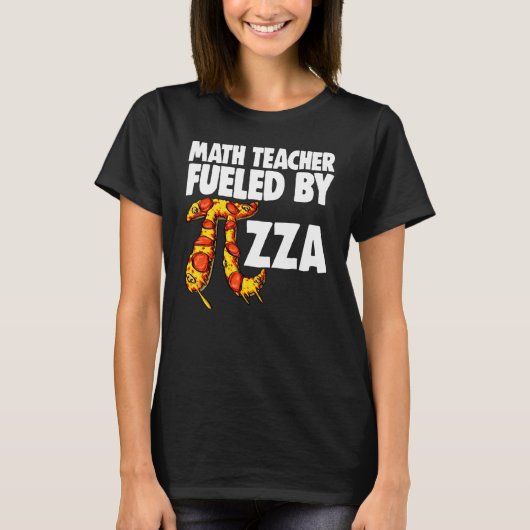 Wiskunde leraar gevoed door Pizza Mathletics Pizza T-shirt (Voorkant)