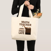 Wiskunde leraar (grappig) chocolade grote tote bag (Voorkant (product))