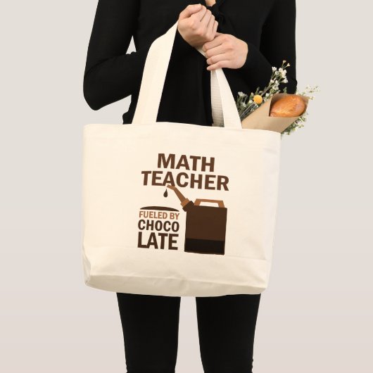 Wiskunde leraar (grappig) chocolade grote tote bag (Voorkant (product))