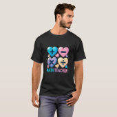 Wiskunde Leraar Hart Snoep Valentijnsdag Wiskunde  T-shirt (Voorkant volledig)