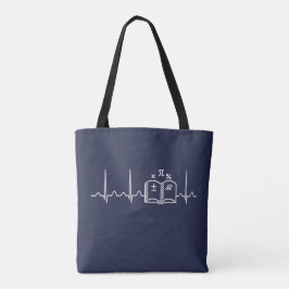 Wiskunde leraar hartslag V2 Tote Bag
