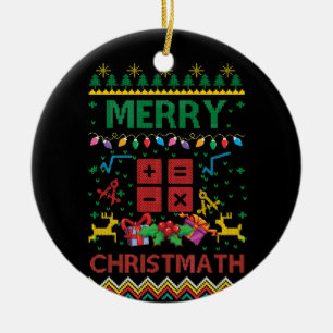 Wiskunde leraar kerst met kerst met kerst keramisch ornament