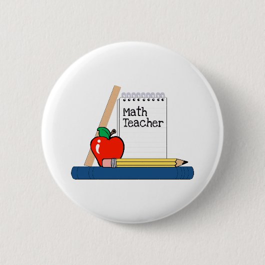 Wiskunde leraar (laptop) ronde button 5,7 cm (Voorkant)