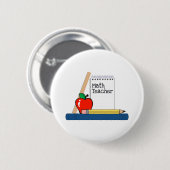 Wiskunde leraar (laptop) ronde button 5,7 cm (Voorkant /achterkant)