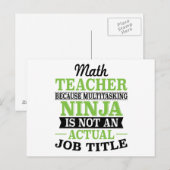 Wiskunde leraar multitasking Ninja niet de titel Briefkaart (Voorkant / Achterkant)