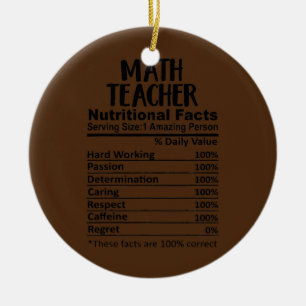 Wiskunde Leraar Nutrition Feit Funny Keramisch Ornament