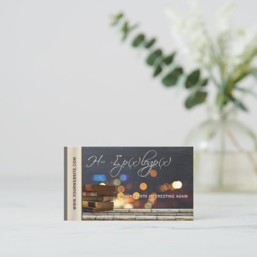 Wiskunde Leraar of Visitekaartje voor aanstelling  Afsprakenkaartje (Staand voorkant)