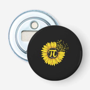 Wiskunde leraar pi nummer zonnebloem button flesopener