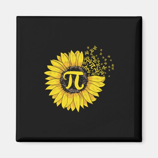Wiskunde leraar pi nummer zonnebloem magneet (Voorkant)