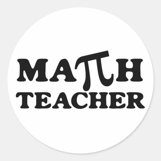 Wiskunde leraar PI Ronde Sticker (Voorkant)