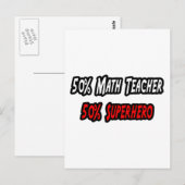 Wiskunde leraar/superheld briefkaart (Voorkant / Achterkant)