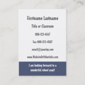 Wiskunde leraar Terug naar school Contactgegevens Visitekaartje (Achterkant)