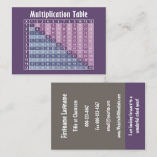 Wiskunde leraar Terug naar school Contactgegevens Visitekaartje