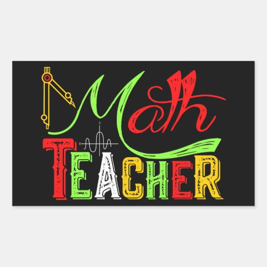 Wiskunde leraar terug naar school rechthoekige sticker (Voorkant)