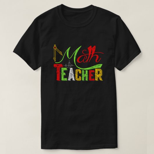 Wiskunde leraar terug naar school t-shirt (Design voorkant)