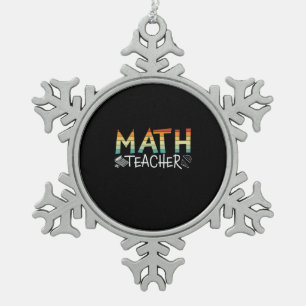 Wiskunde leraar tin sneeuwvlok ornament