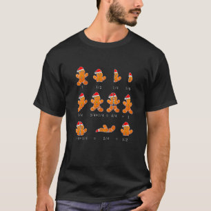 Wiskunde-leraar-vergelijking Gingerbrood met Santa T-shirt