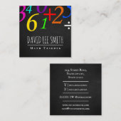 Wiskunde leraar/Wiskunde-aannemer Vierkante Visitekaartje (Voorkant / Achterkant)