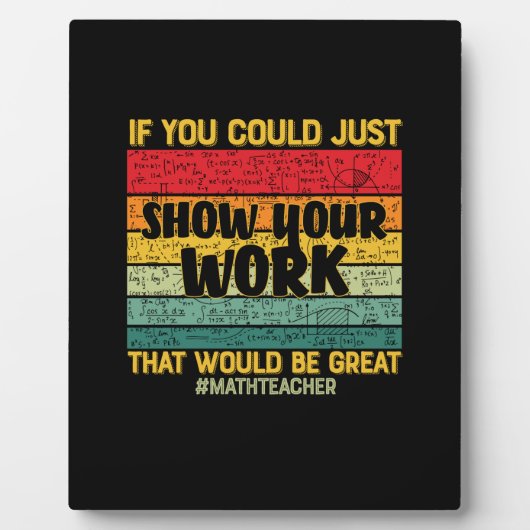 Wiskunde leraar Wiskunde als u het maar kunt Fotoplaat (Voorkant)