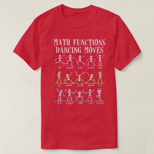 Wiskunde Leraar Wiskunde Functies Dansende Moves F T-shirt (Design voorkant)