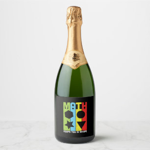 Wiskunde leraar Wiskunde houdt je in vorm Sparkling Wijnetiket