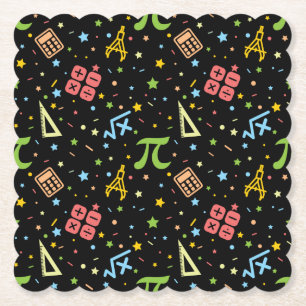 Wiskunde leraar - wiskundegegevens geek symbolen kartonnen onderzetters
