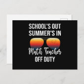 Wiskunde leraar zomervakantie briefkaart (Voorkant / Achterkant)
