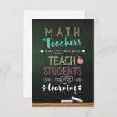 Wiskunde Leraren die van onderwijs houden Bedankkaart (Voorkant / Achterkant)