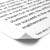 Wiskunde lerarendefinitie, Wiskunde lerarenwaarder Poster (Hoek)