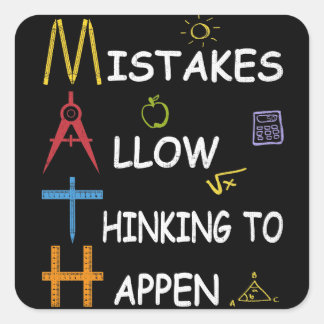 Wiskunde lerarenfouten maken denkwerk mogelijk vierkante sticker