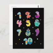 Wiskunde leren Cute Numbers Prek Mathematica Briefkaart (Voorkant / Achterkant)