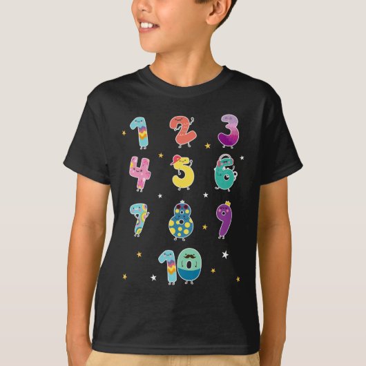 Wiskunde leren Cute Numbers Prek Mathematica T-shirt (Voorkant)