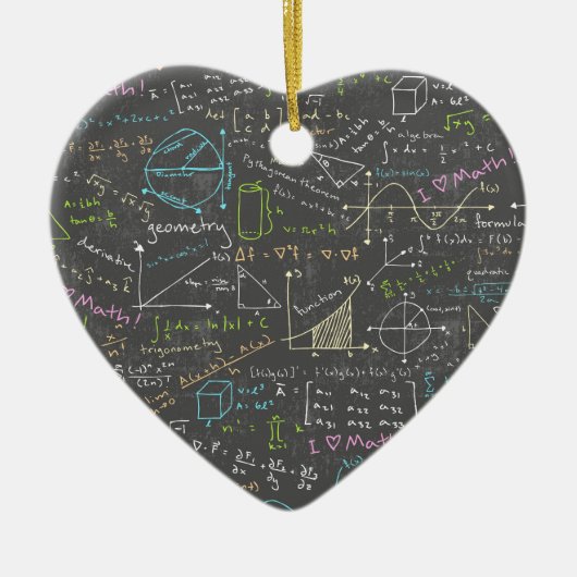 Wiskunde Lessen Keramisch Ornament (Voorkant)