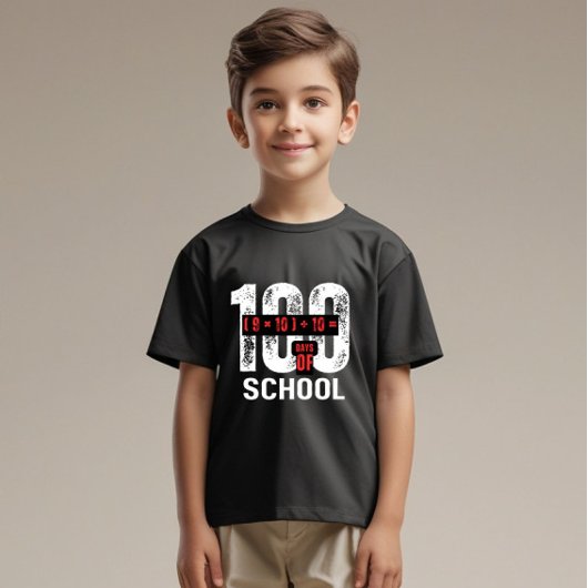 Wiskunde Leuk 100 Dagen School Kinder T-Shirt, Gra T-shirt