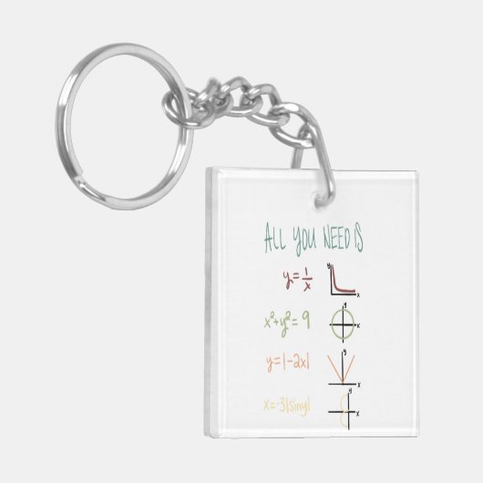 Wiskunde liefhebbers sleutelhanger (Voorkant Links)