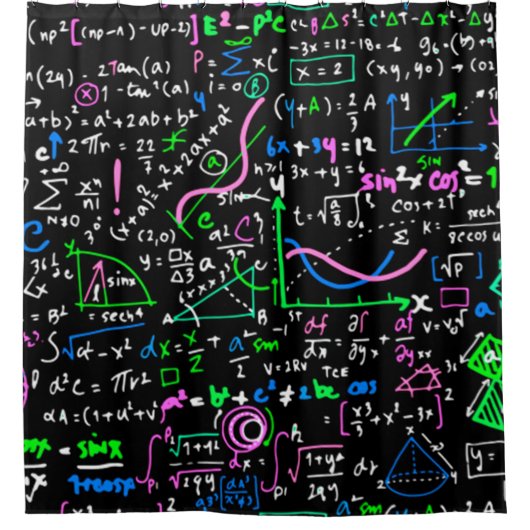 Wiskunde lineaire wiskundeonderwijscyclus douchegordijn (Voorkant)