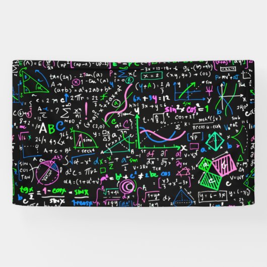 Wiskunde lineaire wiskundeonderwijscyclus spandoek (Horizontaal)