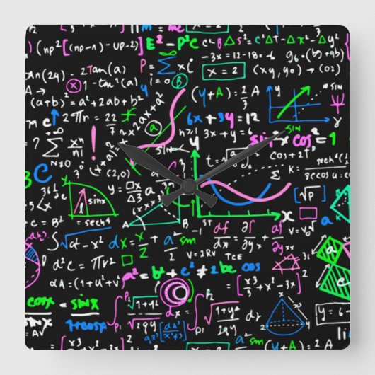 Wiskunde lineaire wiskundeonderwijscyclus vierkante klok (Voorkant)