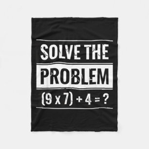 Wiskunde Los Het Probleem Op (9 X 7) + 4 = _ Wisku Fleece Deken