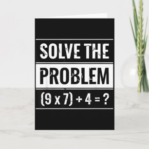 Wiskunde Los het probleem op (9 X 7) + 4 = _ Wisku Kaart