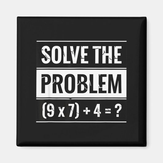 Wiskunde Los Het Probleem Op (9 X 7) + 4 = _ Wisku Magneet (Voorkant)